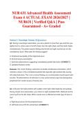 NUR 631 Advanced Health Assessment Exam 4 ACTUAL EXAM 2026&sol;2027 &vert; NUR631 &vert; Verified Q&A &vert; Pass Guaranteed - A&plus; Graded