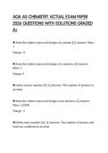 AQA AS CHEMISTRY ACTUAL EXAM PAPER 2026 QUESTIONS WITH SOLUTIONS GRADED A&plus;