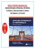Solution Manual &ndash;Applied Strength of Materials&comma; 7th Edition by Robert L&period; Mott and Joseph A&period; Untener All Chapters 1-14 Covered