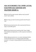AQA AS ECONOMICS 7135 2 PAPER 2 ACTUAL EXAM PAPER 2026 QUESTIONS WITH SOLUTIONS GRADED A&plus;