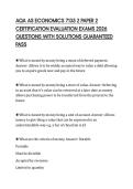 AQA AS ECONOMICS 7135 2 PAPER 2 CERTIFICATION EVALUATION EXAMS 2026 QUESTIONS WITH SOLUTIONS GUARANTEED PASS