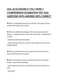 AQA AS ECONOMICS 7135 2 PAPER 2 COMPREHENSIVE EXAMINATION TEST 2026 QUESTIONS WITH ANSWERS 100&percnt; CORRECTAQA AS ECONOMICS 7135 2 PAPER 2 COMPREHENSIVE EXAMINATION TEST 2026 QUESTIONS WITH ANSWERS 100&percnt; CORRECT