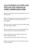 AQA AS ECONOMICS 7135 2 PAPER 2 EXAM SCRIPT 2026 TESTED QUESTIONS AND CORRECT ANSWERS ALREADY PASSED