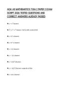 AQA AS MATHEMATICS 7356 2 PAPER 2 EXAM SCRIPT 2026 TESTED QUESTIONS AND CORRECT ANSWERS ALREADY PASSED