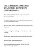 AQA AS PHYSICS 7407 1 PAPER 1 ACTUAL EXAM PAPER 2026 QUESTIONS WITH SOLUTIONS GRADED A&plus;