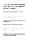 AQA AS PHYSICS 7407 1 PAPER 1 EXAM SCRIPT 2026 TESTED QUESTIONS AND CORRECT ANSWERS ALREADY PASSED