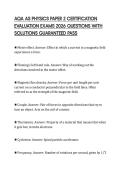 AQA AS PHYSICS PAPER 2 CERTIFICATION EVALUATION EXAMS 2026 QUESTIONS WITH SOLUTIONS GUARANTEED PASS