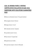 AQA AS SPANISH PAPER 2 WRITING CERTIFICATION EVALUATION EXAMS 2026 QUESTIONS WITH SOLUTIONS GUARANTEED PASS