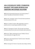 AQA GCSE BIOLOGY PAPER 2 FOUNDATION 8464&sol;B&sol;2F TOPIC-BASED REVISION EXAM QUESTIONS AND DETAILED SOLUTIONS