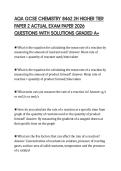 AQA GCSE CHEMISTRY 8462 2H HIGHER TIER PAPER 2 ACTUAL EXAM PAPER 2026 QUESTIONS WITH SOLUTIONS GRADED A&plus;