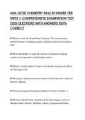 AQA GCSE CHEMISTRY 8462 2H HIGHER TIER PAPER 2 COMPREHENSIVE EXAMINATION TEST 2026 QUESTIONS WITH ANSWERS 100&percnt; CORRECT