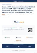 Expected ATI RN Comprehensive Predictor 2026 Exit Exam with NGN 180 Questions to Pass 2026 RN ATI Comprehensive Predictor 2026 Exit Exam with NGN 100&percnt; Verified Answers 180 Q & A