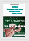 TEST BANK Physical Examination & Health Assessment 9th Edition by Carolyn Jarvis&vert; All Chapters Covered&vert; 100&percnt; Veri&filig;ed Answers