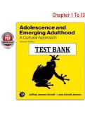 Adolescence and Emerging Adulthood&colon; A Cultural Approach 7th Edition Test Bank &ndash; Arnett