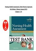 Test Bank- Nursing Health Assessment a Best Practice Approach 4th Edition &lpar; Sharon Jensen &rpar;Chapter 1-30