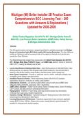 Michigan &lpar;MI&rpar; Boiler Installer 2B Practice Exam&colon;  Comprehensive BCC Licensing Test &ndash; 200  Questions with Answers & Explanations &vert;  Updated for 2026-2028 