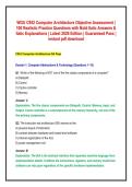 WGU C952 Computer Architecture - Objective Assessment &lpar;OA&rpar; Practice Exam & Verified Answers &lpar;2026 Edition