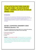 ATI RN NUTRITION PROCTORED EXAM 2023- 2026 &vert; NGN FORMAT &vert; 250 QUESTIONS WITH CORRECT ANSWERS & DETAILED RATIONALES GRADED A&plus;&sol;PDF&period; 