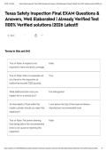 Texas Safety Inspection Final EXAM Questions & Answers&comma; Well Elaborated &vert; Already Verified Test &vert;100&percnt; Verified solutions &vert;2026 Latest&excl;&excl;