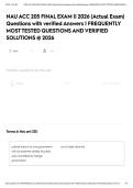 NAU ACC 205 FINAL EXAM &vert;&vert; 2026 &lpar;Actual Exam&rpar; Questions with verified Answers &vert; FREQUENTLY MOST TESTED QUESTIONS AND VERIFIED SOLUTIONS &commat; 2026