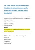 Hair Braider Licensing Exam &lpar;Where Regulated&rpar; &lpar;Introductory Level&rpar; Correct Answers &lpar;Verified  Answers&rpar; Plus Rationales 2026 Q&A &vert; Instant  Download Pdf