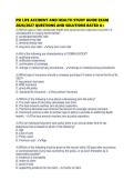 PSI LIFE ACCIDENT AND HEALTH STUDY GUIDE EXAM 2026&sol;2027 QUESTIONS AND SOLUTIONS RATED A&plus;