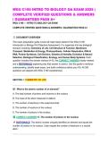 WGU C190 INTRO TO BIOLOGY OA EXAM 2026 &vert; COMPLETE VERIFIED QUESTIONS & ANSWERS &vert; GUARANTEED PASS A&plus;