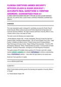 FLORIDA CERTIFIED ARMED SECURITY OFFICER &lpar;CLASS G&rpar; EXAM 2026&sol;2027 &vert; ACCURATE REAL QUESTIONS & VERIFIED ANSWERS &vert; GUARANTEED PASS A&plus;