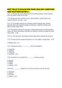 POST PELLET B EVALUATION EXAM 2026&sol;2027 QUESTIONS AND SOLUTIONS RATED A&plus;