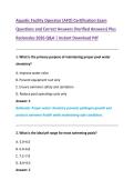 Aquatic Facility Operator &lpar;AFO&rpar; Certification Exam  Questions and Correct Answers &lpar;Verified Answers&rpar; Plus  Rationales 2026 Q&A &vert; Instant Download Pdf