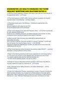 WASHINGTON LIFE&sol;HEALTH INSURANCE EXAMS SCRIPT 2026&sol;2027 QUESTIONS AND SOLUTIONS RATED A&plus;
