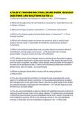 ATHLETIC TRAINING BOC FINAL EXAMS PAPER 2026&sol;2027 QUESTIONS AND SOLUTIONS RATED A&plus;