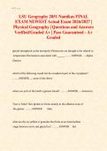 LSU Geography 2051 Namikas FINAL  EXAM NEWEST Actual Exam 2026&sol;2027 &vert;  Physical Geography &vert; Questions and Answers  Verified&sol;Graded A&plus; &vert; Pass Guaranteed - A&plus;  Graded