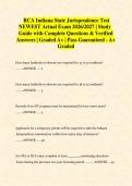 RCA Indiana State Jurisprudence Test  NEWEST Actual Exam 2026&sol;2027 &vert; Study  Guide with Complete Questions & Verified  Answers &vert; Graded A&plus; &vert; Pass Guaranteed - A&plus;  Graded