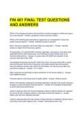 FIN 461 FINAL TEST QUESTIONS AND ANSWERS