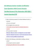 ACI Adhesive Anchor Installer Certification  Exam Questions With Correct Answers  &lpar;Verified Answers&rpar; Plus Rationales 2026 Q&A &vert;  Instant Download Pdf
