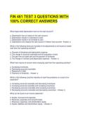FIN 461 TEST 3 QUESTIONS WITH 100&percnt; CORRECT ANSWERS