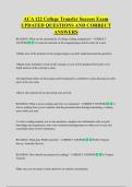ACA 122 College Transfer Success Exam  UPDATED QUESTIONS AND CORRECT  ANSWERS