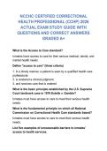 NCCHC CERTIFIED CORRECTIONAL HEALTH PROFESSIONAL &lpar;CCHP&rpar; 2026 ACTUAL EXAM STUDY GUIDE WITH QUESTIONS AND CORRECT ANSWERS GRADED A&plus;