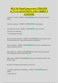 BLS 342 Final Exam review UPDATED  ACTUAL QUESTIONS AND CORRECT  ANSWERS