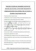 PEDIATRIC NEUROLOGIC DISORDERS&colon; MENINGITIS&comma; SEIZURES&comma; HEAD INJURY&comma; AND SENSORY IMPAIRMENTS &vert; VERIFIED QUESTIONS AND ANSWERS &vert; 100&percnt; ACCURATE&comma; A&plus; GRADED&comma; GUARANTEED SUCCESS&excl;