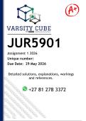 JUR5901 Assignment 1 &lpar;DETAILED ANSWERS&rpar; 2026 - DISTINCTION GUARANTEED