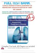 Testbank for Clinical Manifestations and Assessment of Respiratory Disease&comma; 8th Edit ion