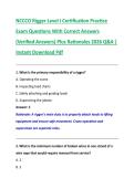 NCCCO Rigger Level I Certification Practice  Exam Questions With Correct Answers  &lpar;Verified Answers&rpar; Plus Rationales 2026 Q&A &vert;  Instant Download Pdf 