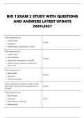 BIO 1 EXAM 2 STUDY WITH QUESTIONS  AND ANSWERS LATEST UPDATE  20262027