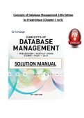 Concepts of Database Management &ndash; 10th Edition by Friedrichsen &ndash; Complete Solutions Manual &lpar;Chapters 1&ndash;9&rpar;