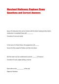 Maryland Stationary Engineer Exam Questions and Correct Answers