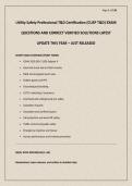 Utility Safety Professional T&D Certification &lpar;CUSP T&D&rpar; EXAM QUESTIONS AND CORRECT VERIFIED SOLUTIONS LATEST UPDATE THIS YEAR &ndash; JUST RELEASED