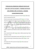 INTRACRANIAL PRESSURE AND BRAIN INJURY&colon; KEY CONCEPTS AND MANAGEMENT &vert; VERIFIED QUESTIONS AND ANSWERS &vert; 100&percnt; ACCURATE&comma; A&plus; GRADED&comma; GUARANTEED SUCCESS&excl;
