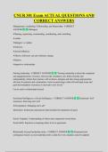 CNUR 301 Exam ACTUAL QUESTIONS AND  CORRECT ANSWERS